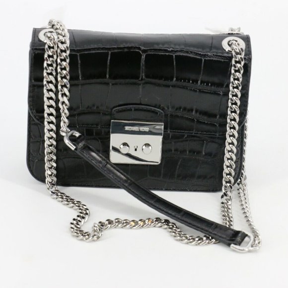 Michael Kors Sloan Editor Medium Chain Shoulder Bag, Cross-Body $398 Black #059 - Picture 1 of 16